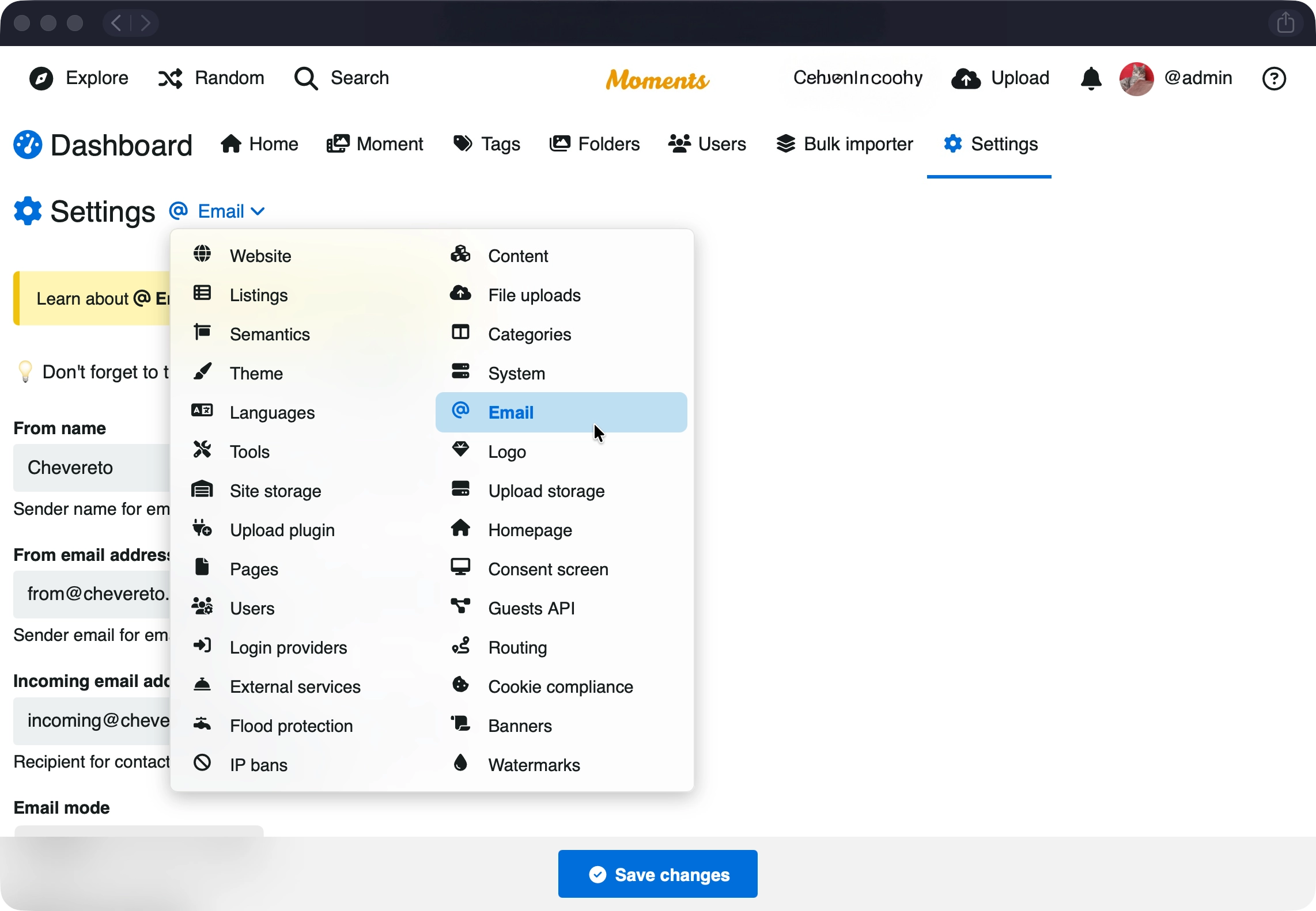Email Settings