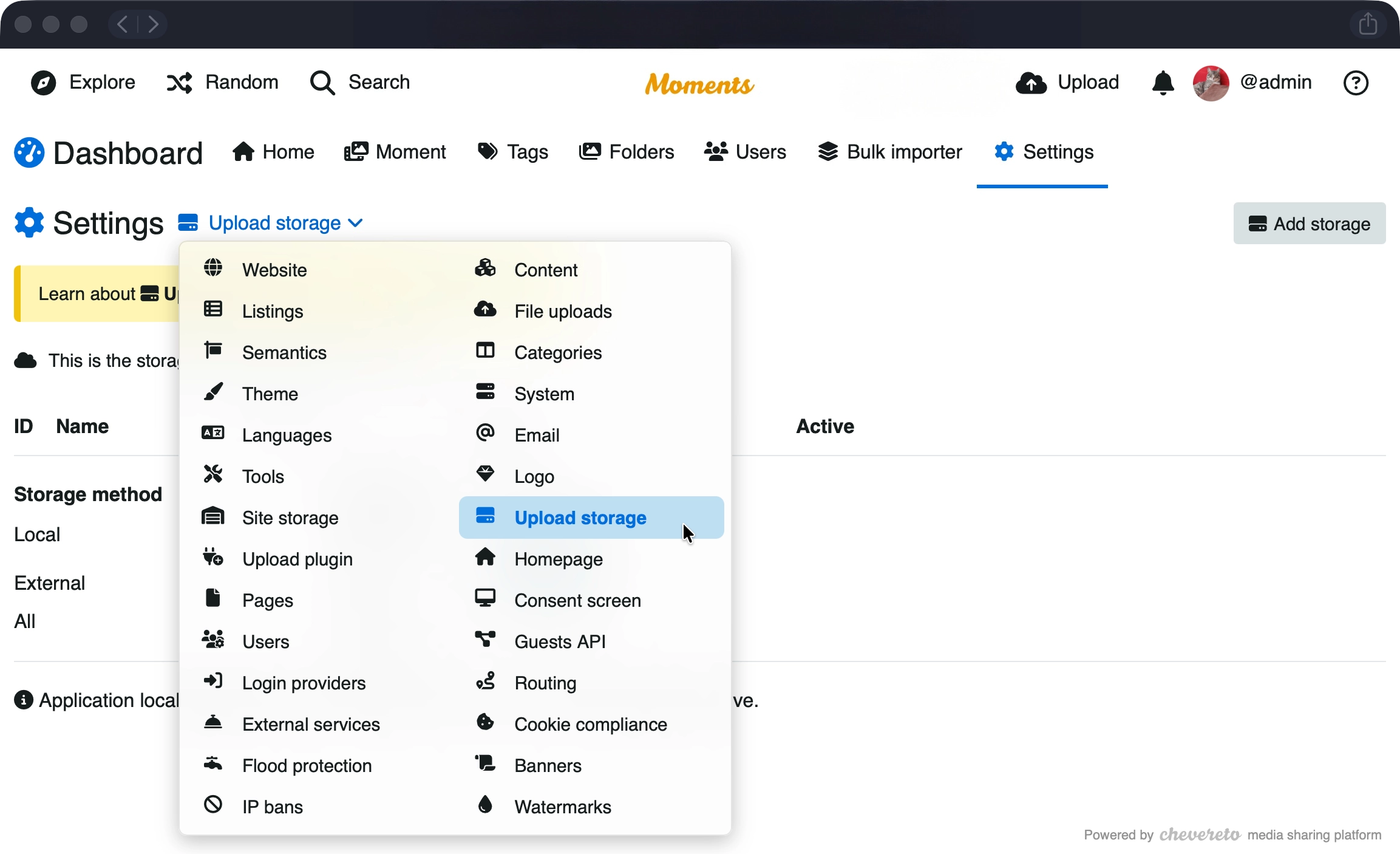 Upload Storage